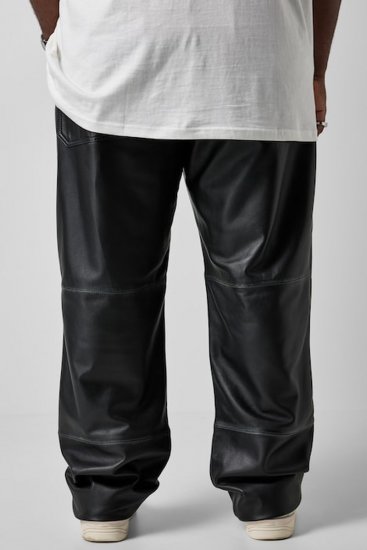 JP1880 853066 Pantalon en cuir à grandes poches arrière Noir - Pantalons en cuir pour homme en grandes tailles - Pantalons en cuir grande taille