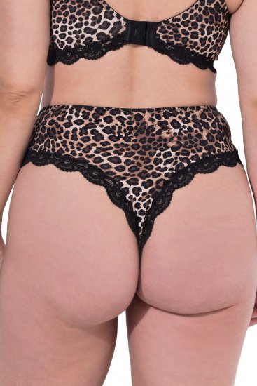 Ulla Popken 853106 Strings à imprimé animal Noir - Culottes - 