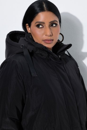 Ulla Popken 853351 Veste matelassée Sympatex imperméable à capuche Noir - Vestes - Vestes femme grande taille