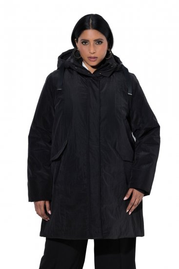 Ulla Popken 853351 Veste matelassée Sympatex imperméable à capuche Noir - Vestes - Vestes femme grande taille
