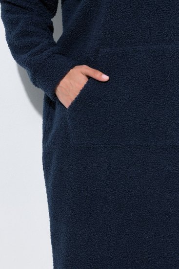 Ulla Popken 853353 Robe d'intérieur à capuche Bleu marine - Pyjamas/vêtements de détente - 