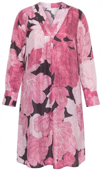 Ulla Popken 853426 Robe fleurie Prune - Robes midi - Robes midi grande taille