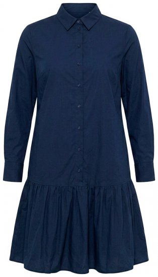 Ulla Popken 853457 Robe à manches longues Bleu marine - Robes midi - Robes midi grande taille