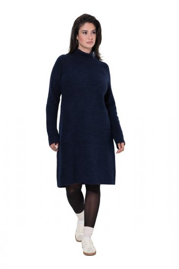 Ulla Popken 853504 Robe en maille à col roulé Bleu marine - Robes - Robes pour toutes les tailles