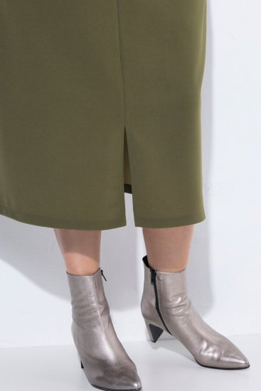Ulla Popken 853510 Robe mi-longue à poches Kaki - Robes midi - Robes midi grande taille