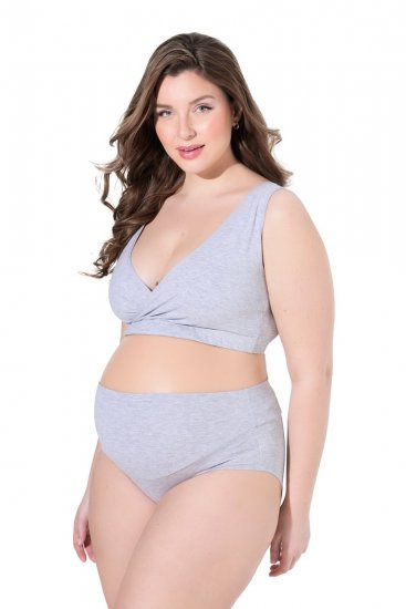 Ulla Popken 853611 Culottes de grossesse Gris chiné - Culottes - 