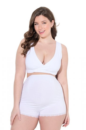 Ulla Popken 853631 Culottes de grossesse en dentelle Blanc - Culottes - 