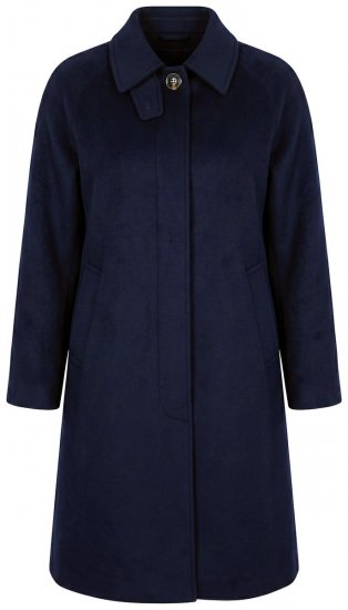 Ulla Popken 853646 Manteau en laine à col chemise Bleu marine - Manteaux - Manteaux femme grande taille