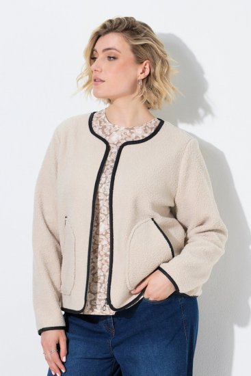 Ulla Popken 853685 Veste teddy Champagne - Vestes - Vestes femme grande taille