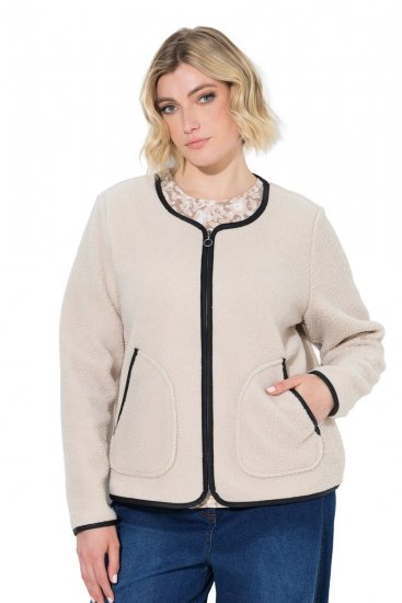 Ulla Popken 853685 Veste teddy Champagne - Vestes - Vestes femme grande taille