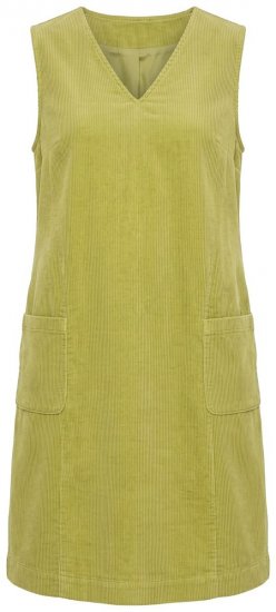 Ulla Popken 853697 Robe en velours côtelé sans manches à poches Vert clair - Robes d'été - Robes d'été grande taille