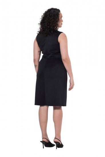 Ulla Popken 853766 Robe moulante sans manches à strass Noir - Robes d'été - Robes d'été grande taille