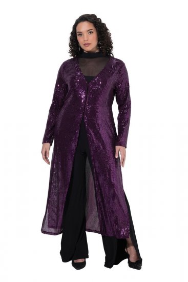 Ulla Popken 853770 Veste à sequins Prune - Vestes - Vestes femme grande taille