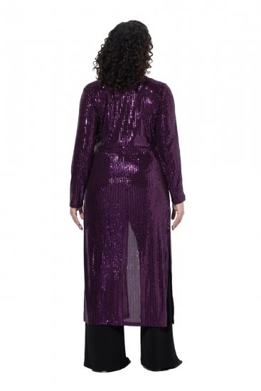 Ulla Popken 853770 Veste à sequins Prune - Vestes - Vestes femme grande taille