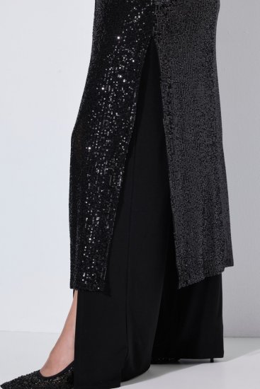 Ulla Popken 853770 Veste à sequins Noir - Vestes - Vestes femme grande taille