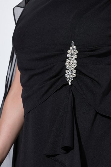 Ulla Popken 853774 Robe à volants Noir - Robes de soirée - Robes de soirée grande taille