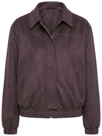 Ulla Popken 853792 Veste en suédine Marron - Vestes - Vestes femme grande taille