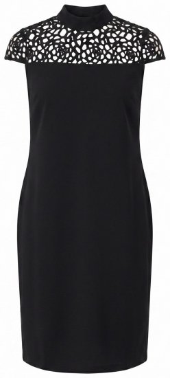 Ulla Popken 853808 Robe à manches courtes et col roulé Noir - Robes - Robes pour toutes les tailles