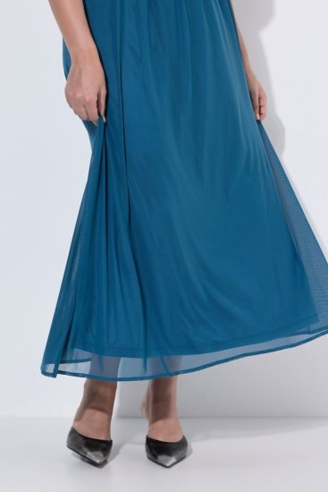 Ulla Popken 854031 Robe longue sans manches Pétrole - Robes maxi - Robes maxi grande taille