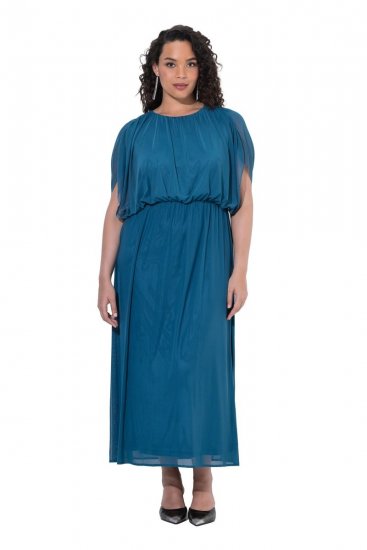 Ulla Popken 854031 Robe longue sans manches Pétrole - Robes maxi - Robes maxi grande taille