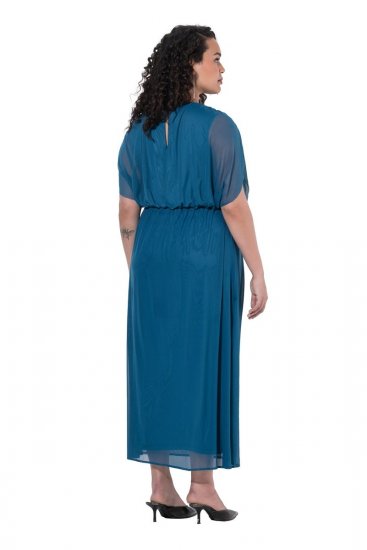 Ulla Popken 854031 Robe longue sans manches Pétrole - Robes maxi - Robes maxi grande taille