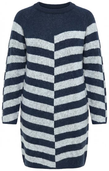 Ulla Popken 854095 Robe en maille à manches longues Bleu marine - Robes - Robes pour toutes les tailles