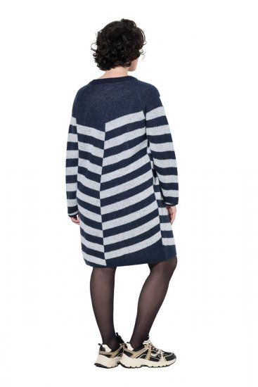 Ulla Popken 854095 Robe en maille à manches longues Bleu marine - Robes - Robes pour toutes les tailles
