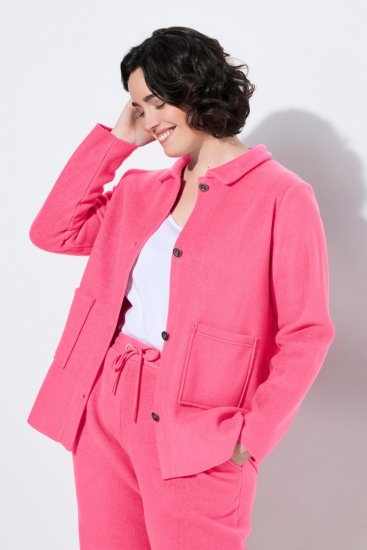 Ulla Popken 854200 Veste polaire Rose - Vestes - Vestes femme grande taille