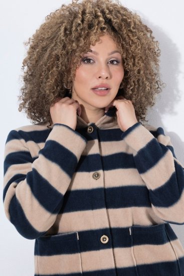 Ulla Popken 854366 Veste polaire Marron clair - Vestes - Vestes femme grande taille