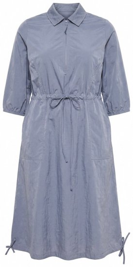Ulla Popken 854413 Robe mi-longue à cordon Gris - Robes midi - Robes midi grande taille