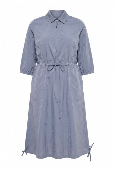 Ulla Popken 854413 Robe mi-longue à cordon Gris - Robes midi - Robes midi grande taille