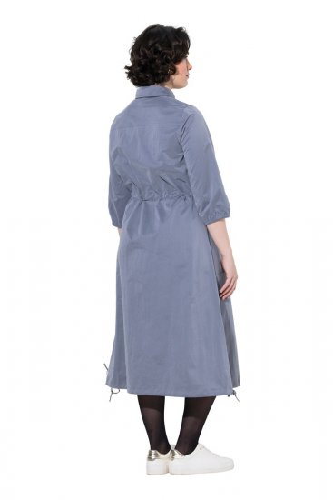 Ulla Popken 854413 Robe mi-longue à cordon Gris - Robes midi - Robes midi grande taille