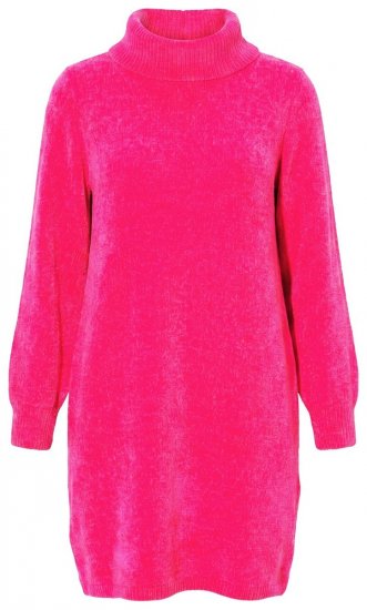 Ulla Popken 854602 Robe en maille à manches longues et col roulé Rose - Robes - Robes pour toutes les tailles