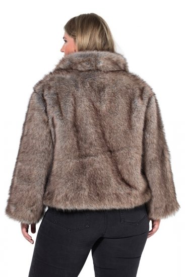 Ulla Popken 854617 Veste en fausse fourrure Beige - Vestes - Vestes femme grande taille