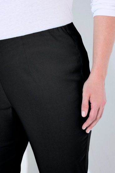 Ulla Popken 854910 Pantalon stretch chaud à taille élastique Noir - Pantalons en tissu - Pantalons fluides femme grande taille