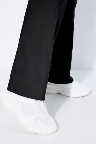 Ulla Popken 854910 Pantalon stretch chaud à taille élastique Noir - Pantalons en tissu - Pantalons fluides femme grande taille