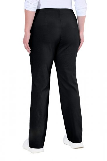 Ulla Popken 854910 Pantalon stretch chaud à taille élastique Noir - Pantalons en tissu - Pantalons fluides femme grande taille