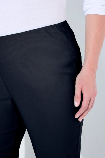 Ulla Popken 854910 Pantalon stretch chaud à taille élastique Bleu marine - Pantalons en tissu - Pantalons fluides femme grande taille