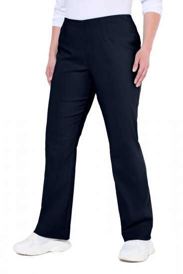 Ulla Popken 854910 Pantalon stretch chaud à taille élastique Bleu marine - Pantalons en tissu - Pantalons fluides femme grande taille