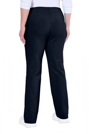 Ulla Popken 854910 Pantalon stretch chaud à taille élastique Bleu marine - Pantalons en tissu - Pantalons fluides femme grande taille