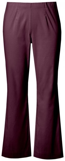 Ulla Popken 854910 Pantalon stretch chaud à taille élastique Aubergine - Pantalons en tissu - Pantalons fluides femme grande taille