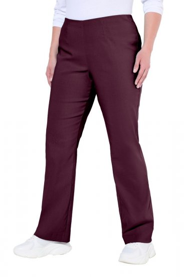 Ulla Popken 854910 Pantalon stretch chaud à taille élastique Aubergine - Pantalons en tissu - Pantalons fluides femme grande taille