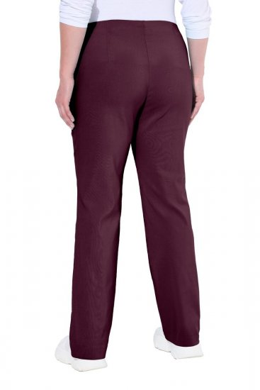 Ulla Popken 854910 Pantalon stretch chaud à taille élastique Aubergine - Pantalons en tissu - Pantalons fluides femme grande taille