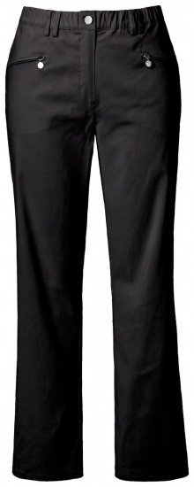 Ulla Popken 854987 Pantalon stretch chaud à ceinture confort Noir - Pantalons en tissu - Pantalons fluides femme grande taille
