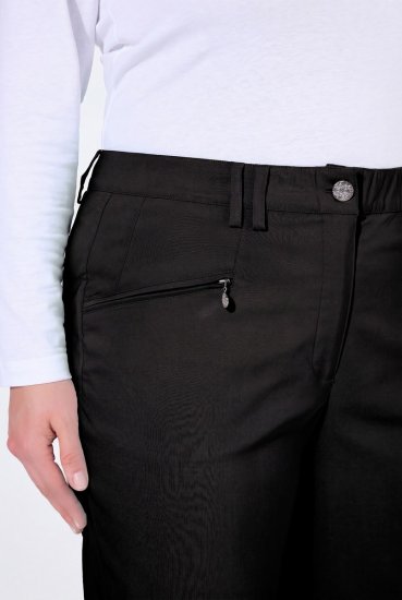 Ulla Popken 854987 Pantalon stretch chaud à ceinture confort Noir - Pantalons en tissu - Pantalons fluides femme grande taille