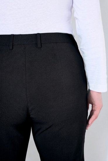Ulla Popken 854987 Pantalon stretch chaud à ceinture confort Noir - Pantalons en tissu - Pantalons fluides femme grande taille