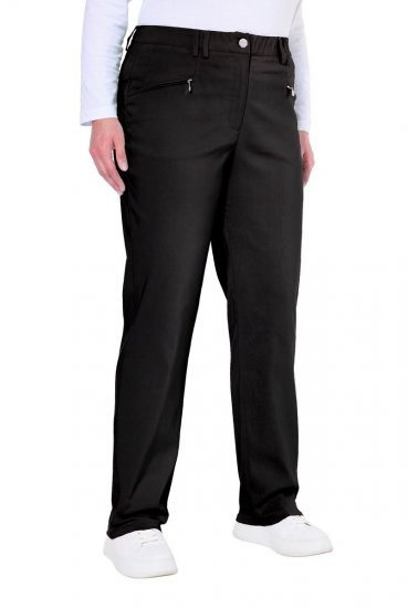 Ulla Popken 854987 Pantalon stretch chaud à ceinture confort Noir - Pantalons en tissu - Pantalons fluides femme grande taille