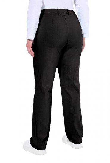 Ulla Popken 854987 Pantalon stretch chaud à ceinture confort Noir - Pantalons en tissu - Pantalons fluides femme grande taille