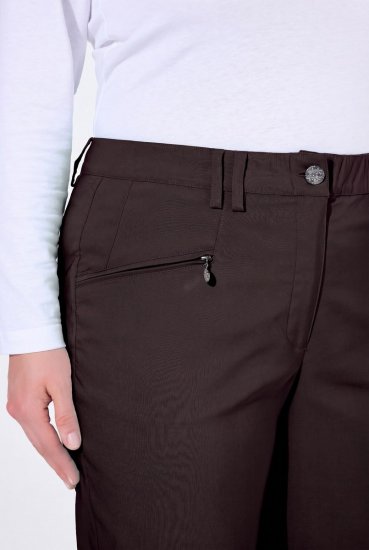 Ulla Popken 854987 Pantalon stretch chaud à ceinture confort Brun acajou - Pantalons en tissu - Pantalons fluides femme grande taille