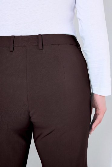 Ulla Popken 854987 Pantalon stretch chaud à ceinture confort Brun acajou - Pantalons en tissu - Pantalons fluides femme grande taille